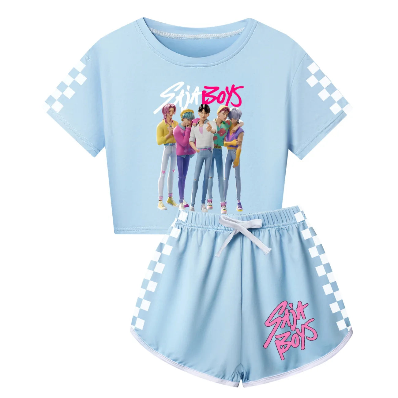 Pyjama KPop Demon Hunters Saja pour Enfants – Ensemble Coton Garçon & Fille à Manches Longues