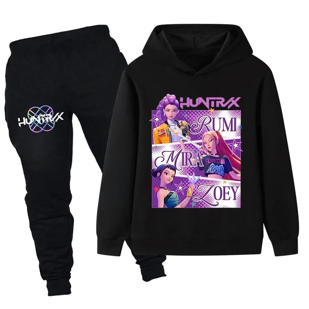 Ensemble Sweat à Capuche et Pantalon Fille – K-Pop Demon Hunters Automne/Hiver