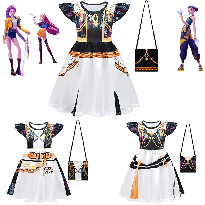 🌟 KPop Demon Hunters Robe Casual pour Fille 🌟