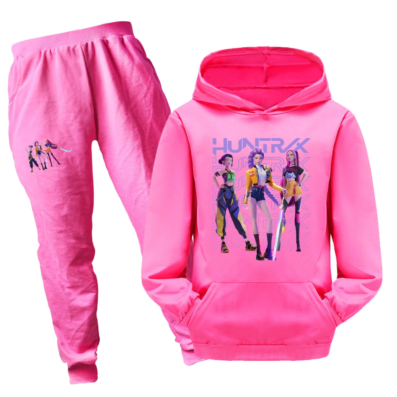 Ensemble Kpop Demon Hunters Enfant – Sweat à Capuche + Pantalon (2 Pièces) | Tenue Automne Garçon & Fille