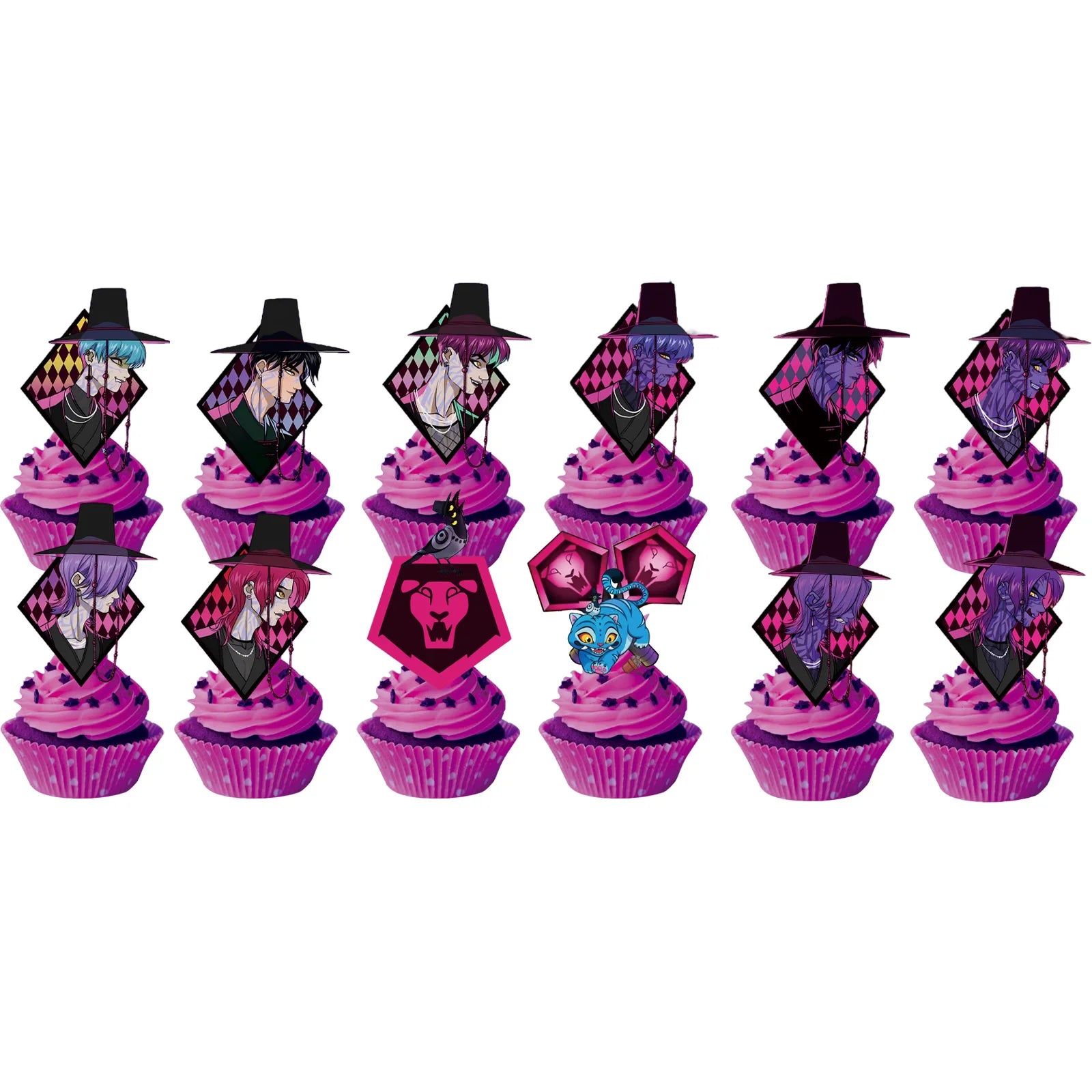 Kit Décoration Anniversaire Kpop Demon Hunters – Set de Fête Complet avec Ballons, Vaisselle, Nappe & Cake Topper