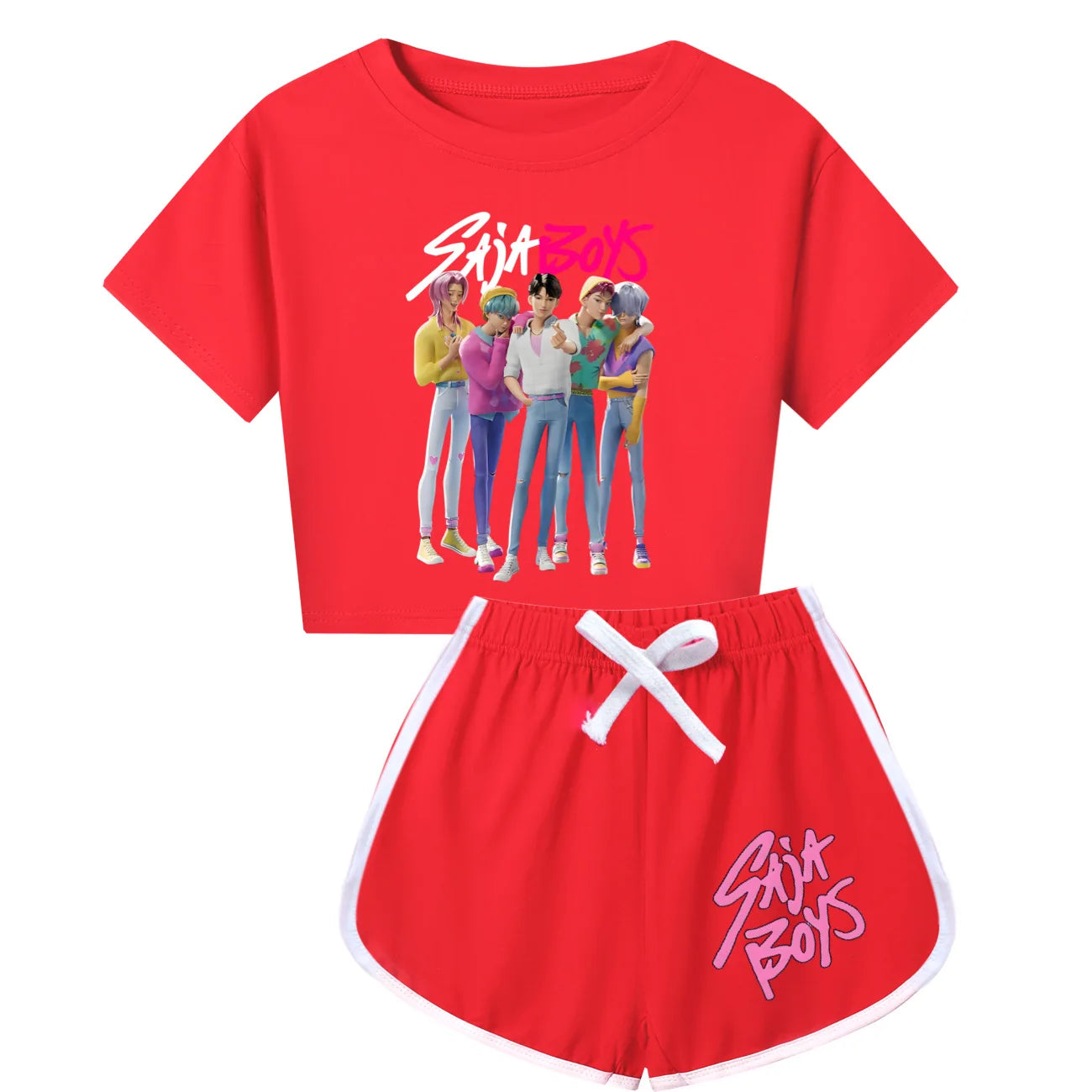 Pyjama KPop Demon Hunters Saja pour Enfants – Ensemble Coton Garçon & Fille à Manches Longues