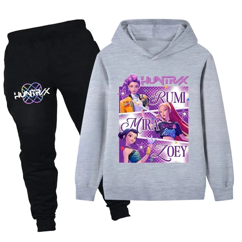 Ensemble Sweat à Capuche et Pantalon Fille – K-Pop Demon Hunters Automne/Hiver