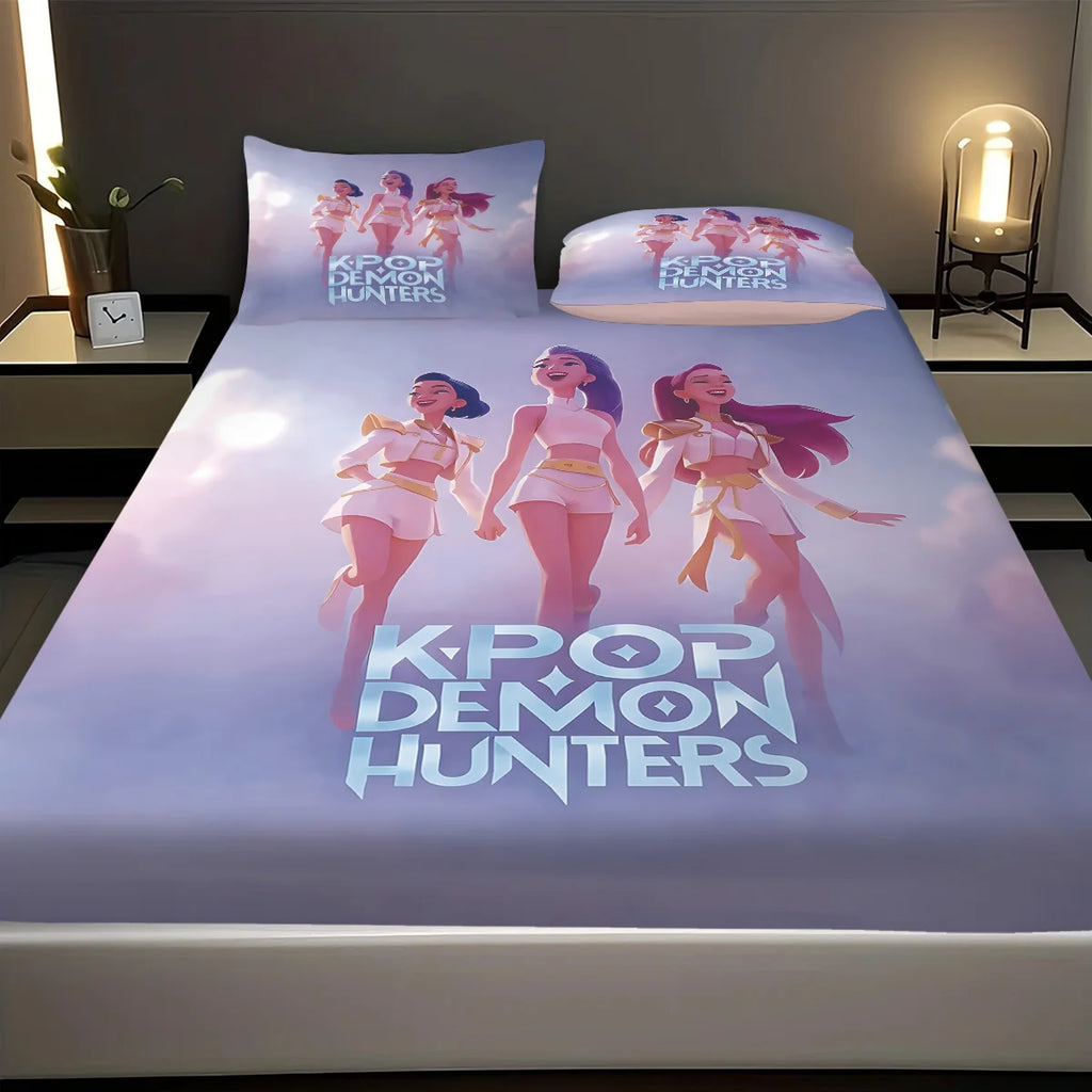 Set de Draps K-Pop Demon Hunters – 3 Pièces, Multi-Tailles