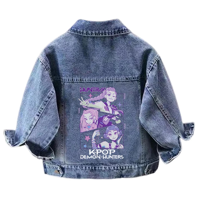 KPop Demon Hunters – Veste en Jean Enfant Huntrix Saja – Style Cartoon