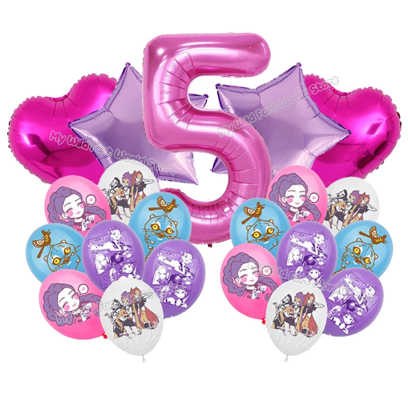 🎈 Set de Ballons Anniversaire Kpop Demon Hunters