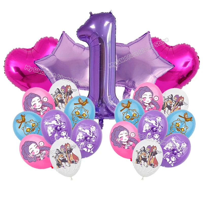 🎈 Set de Ballons Anniversaire Kpop Demon Hunters