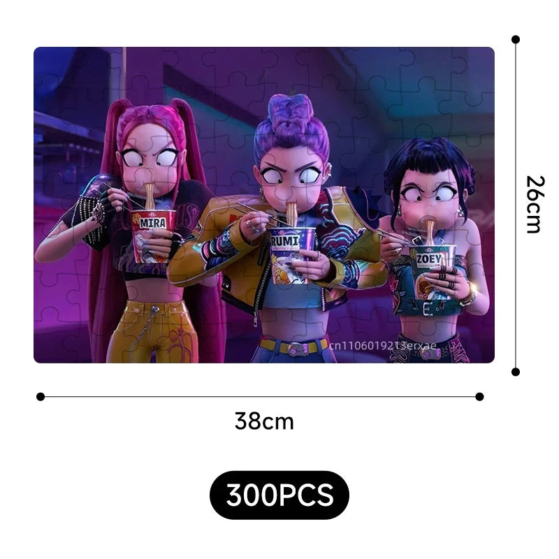 🧩 Puzzle K-Pop Demon Hunters – 14 Styles Rumi / Mira / Zoey • Figurine Puzzle Collectible