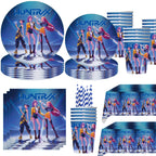 Kit Décoration Anniversaire Kpop Demon Hunters – Set de Fête Complet avec Ballons, Vaisselle, Nappe & Cake Topper