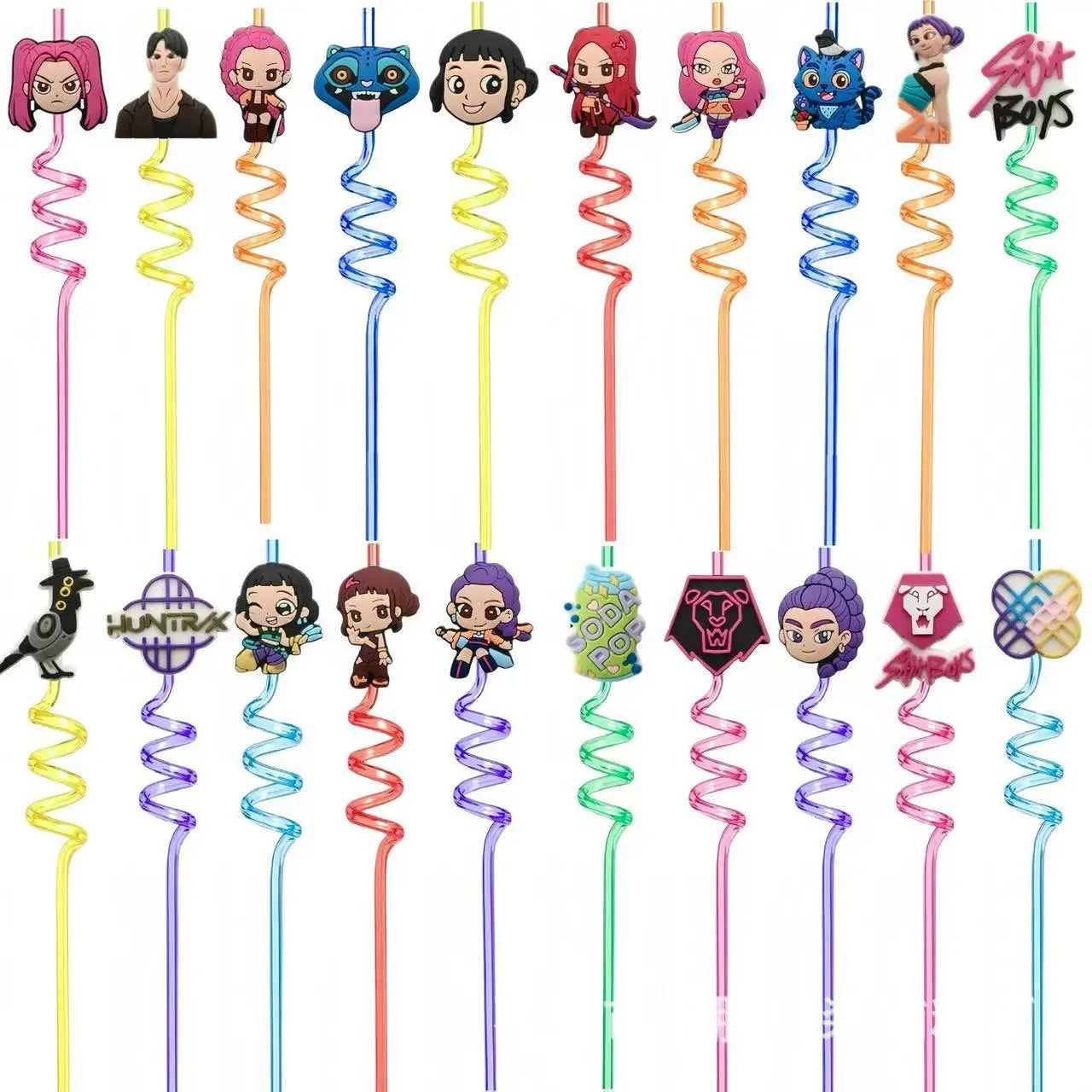 KPop Demon Hunters – Pailles Réutilisables Anniversaire – Rumi, Mira & Zoey