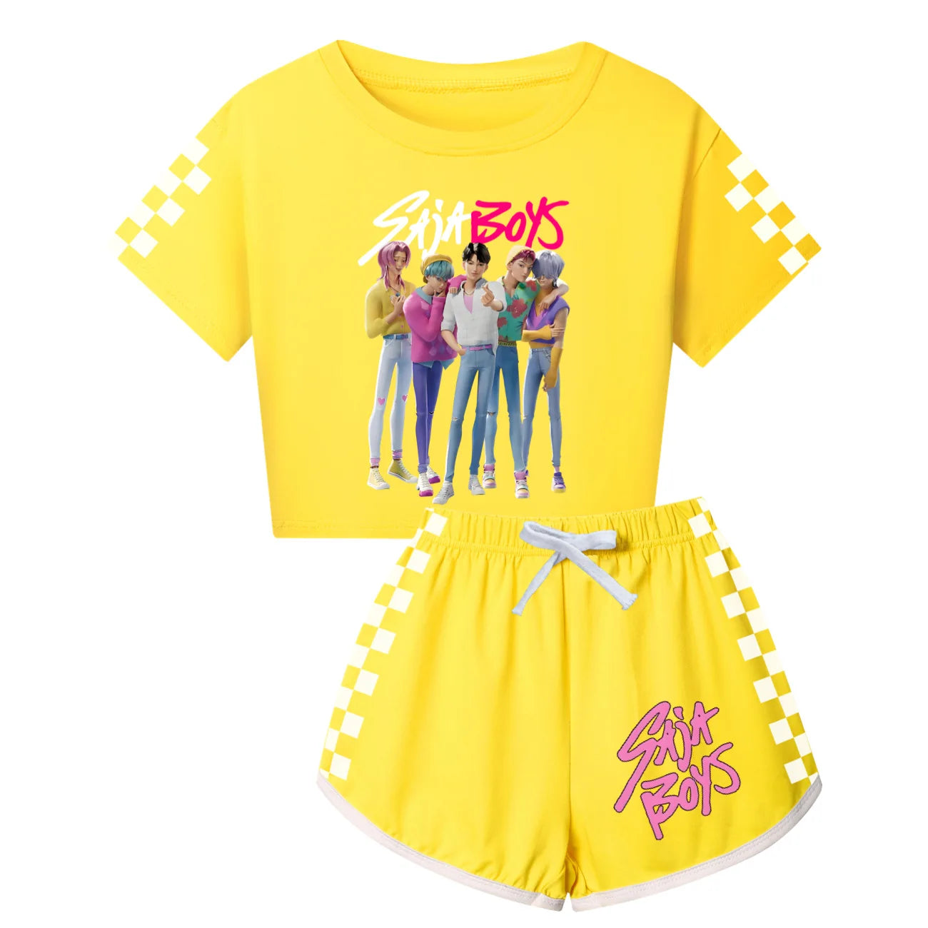 Pyjama KPop Demon Hunters Saja pour Enfants – Ensemble Coton Garçon & Fille à Manches Longues