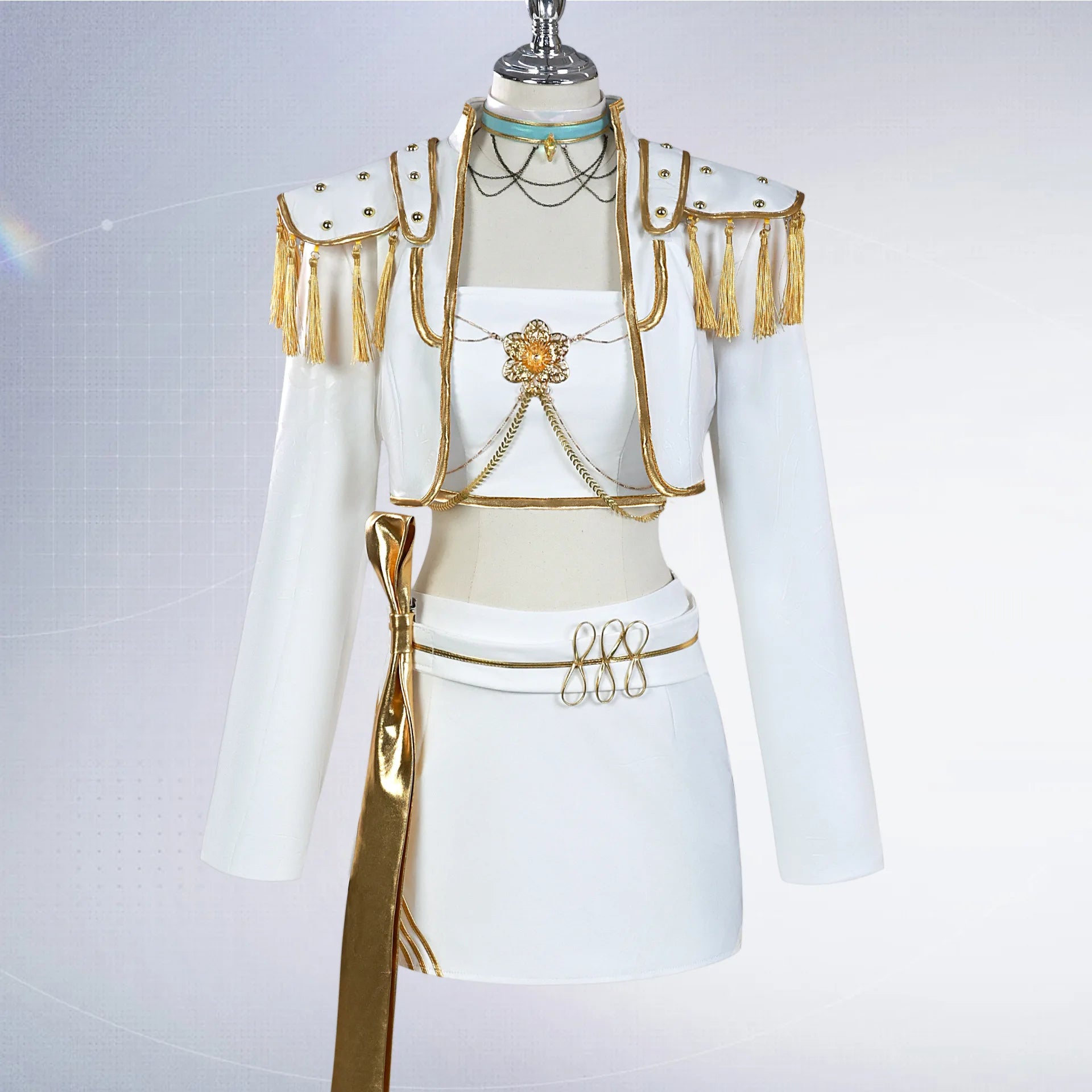Déguisement Cosplay K-Pop Demon Hunters – Uniforme Zoey, Rumi & Mira (Cuir Blanc)