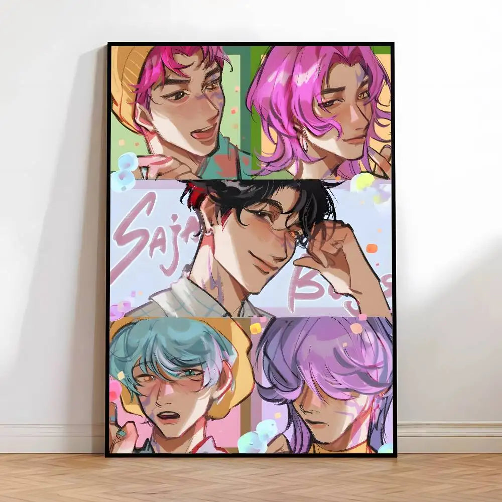 Poster K-Pop Demon Hunters Saja Boys – Affiche HD Imperméable pour Déco Maison & Bureau