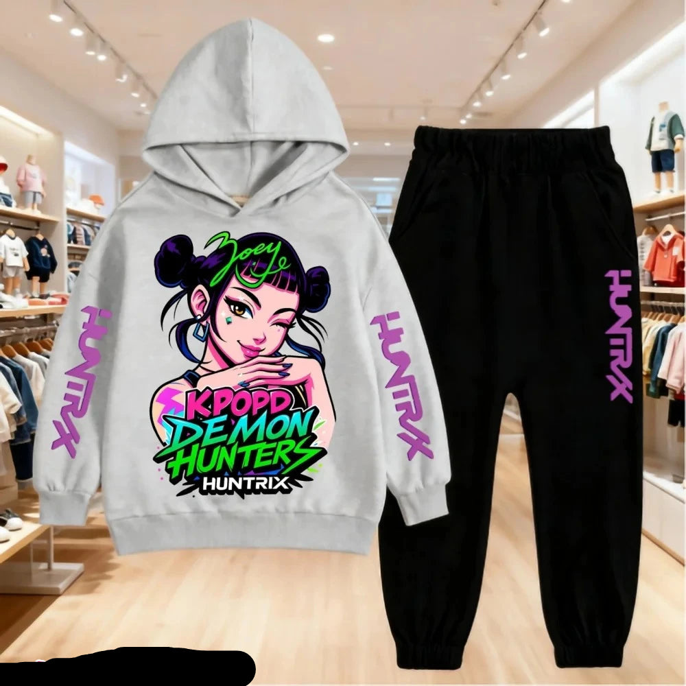 Ensemble Kpop Demon Hunters Zoey Enfant 2025 — Sweat à Capuche + Pantalon 2 Pièces