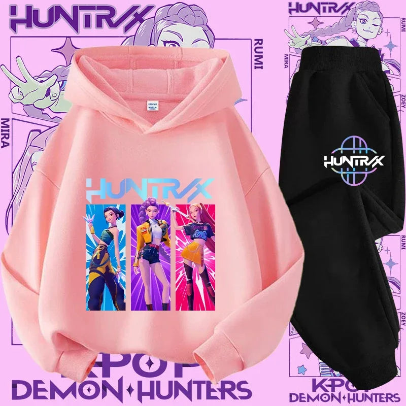 Ensemble K-Pop Demon Hunters Enfant – Hoodie + Pantalon 2 pièces pour filles et garçons