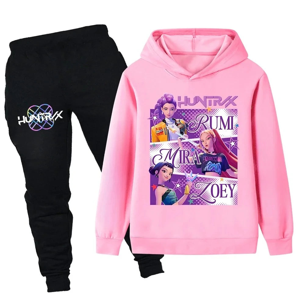 Ensemble Sweat à Capuche et Pantalon Fille – K-Pop Demon Hunters Automne/Hiver