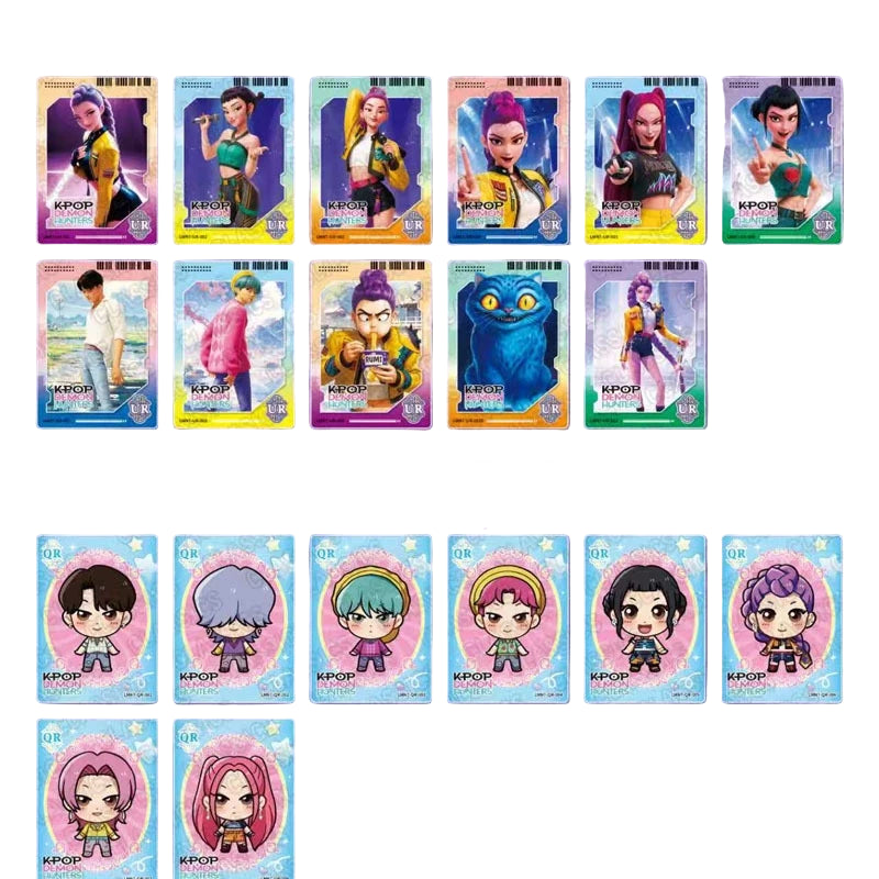 Boîte de Boosters Kpop Demon Hunters – Cartes à collectionner Laser Flash (Huntrix, Rumi, Mira, Zoey)
