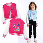 Ensemble K-pop Demon Hunters Huntrix — Uniforme Baseball + Pantalon 2 Pièces Automne | Tenue Fille Cartoon