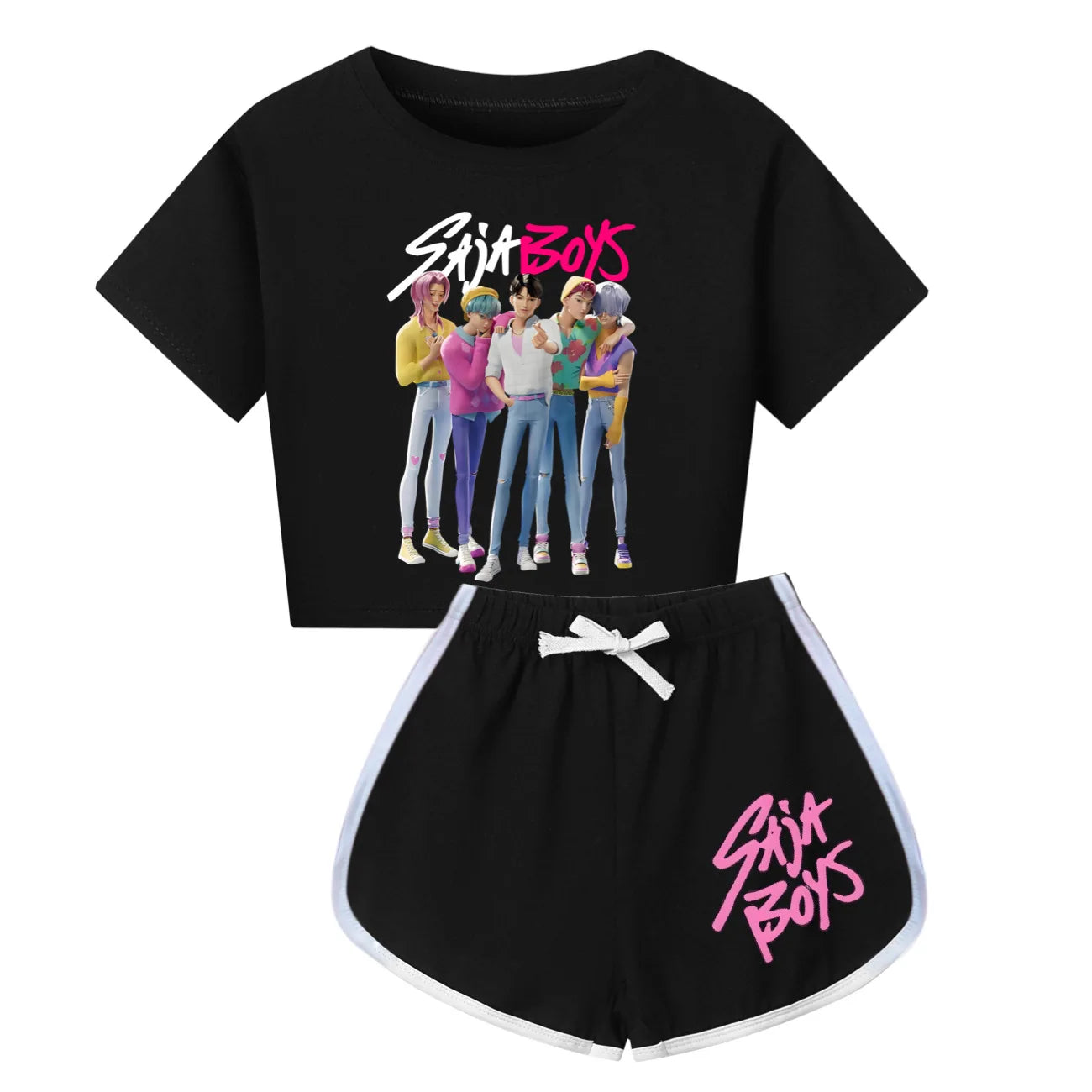 Pyjama KPop Demon Hunters Saja pour Enfants – Ensemble Coton Garçon & Fille à Manches Longues