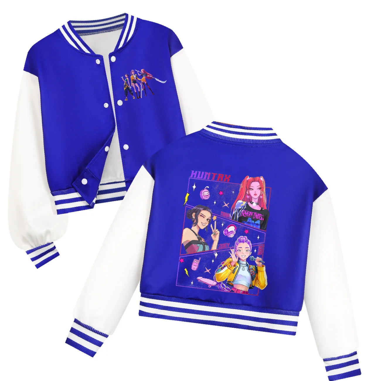 Ensemble K-pop Demon Hunters Huntrix — Uniforme Baseball + Pantalon 2 Pièces Automne | Tenue Fille Cartoon