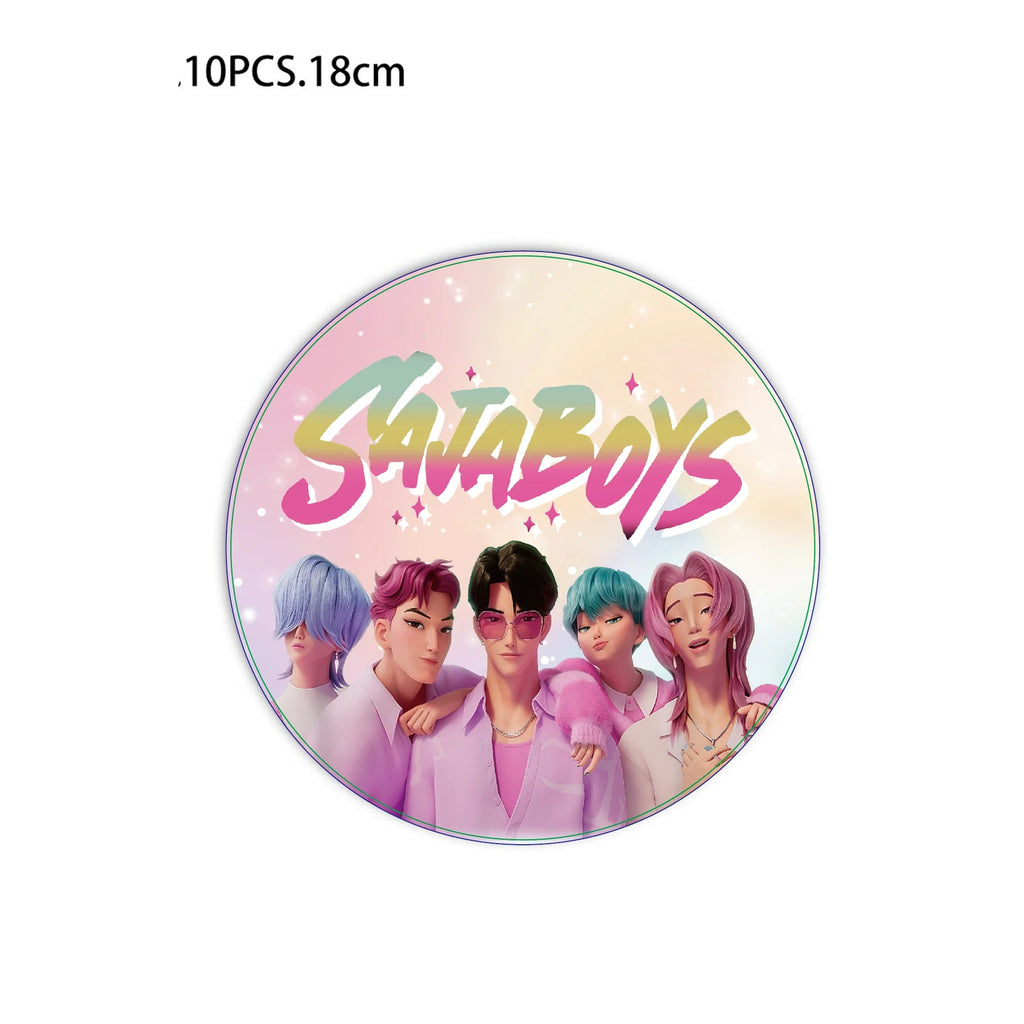 Kit Décoration Anniversaire Kpop Demon Hunters – Set de Fête Complet avec Ballons, Vaisselle, Nappe & Cake Topper