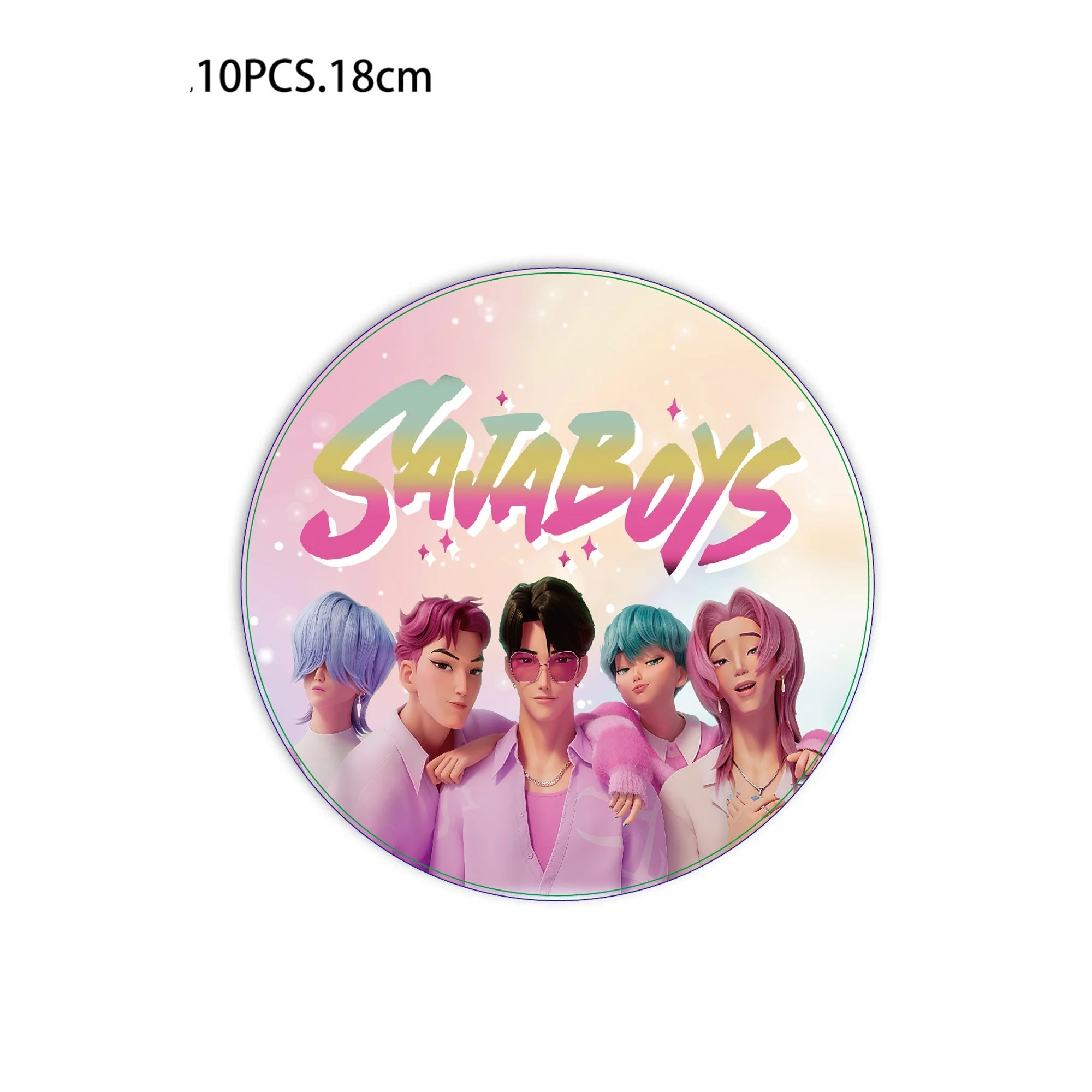 Kit Décoration Anniversaire Kpop Demon Hunters – Set de Fête Complet avec Ballons, Vaisselle, Nappe & Cake Topper