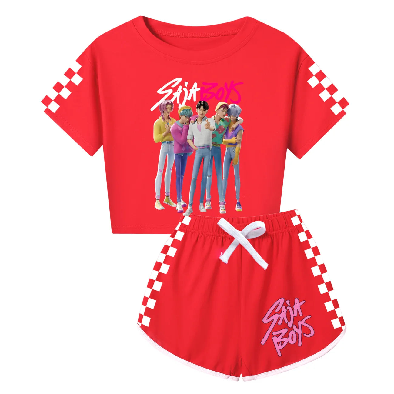 Pyjama KPop Demon Hunters Saja pour Enfants – Ensemble Coton Garçon & Fille à Manches Longues