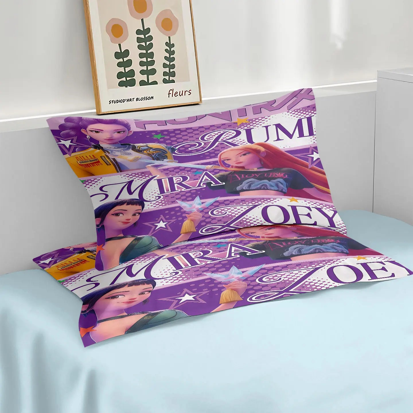 🛏️ Parure de Lit 3 Pièces – Demon Hunters Girl Group (Style K-Pop)