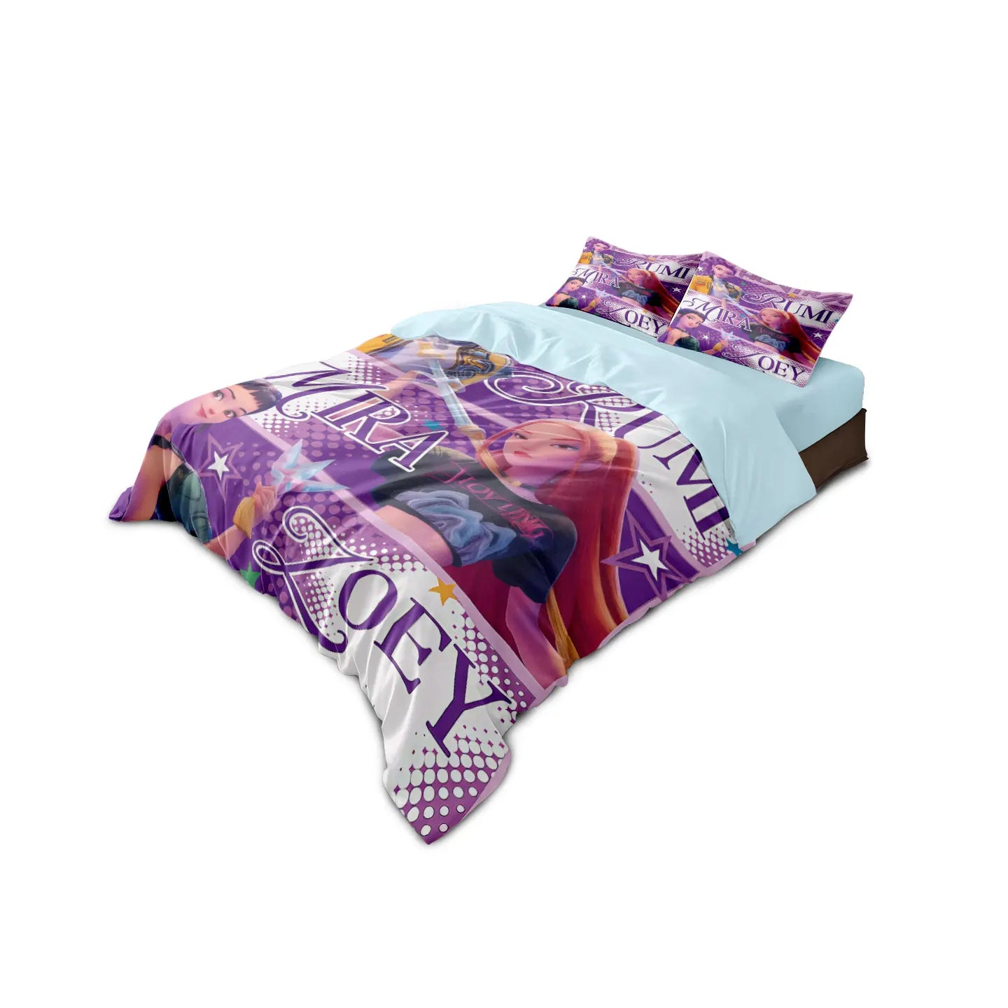 🛏️ Parure de Lit 3 Pièces – Demon Hunters Girl Group (Style K-Pop)