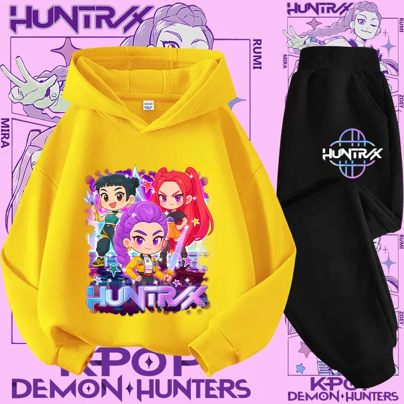 Ensemble K-Pop Demon Hunters Enfant – Hoodie + Pantalon 2 pièces pour filles et garçons