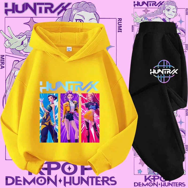 Ensemble K-Pop Demon Hunters Enfant – Hoodie + Pantalon 2 pièces pour filles et garçons