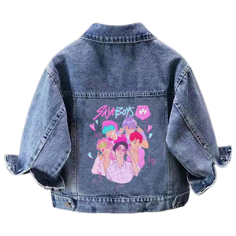 KPop Demon Hunters – Veste en Jean Enfant Huntrix Saja – Style Cartoon