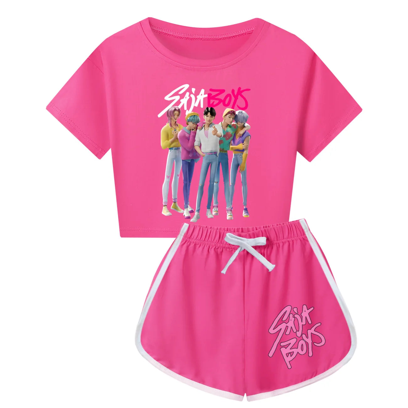 Pyjama KPop Demon Hunters Saja pour Enfants – Ensemble Coton Garçon & Fille à Manches Longues