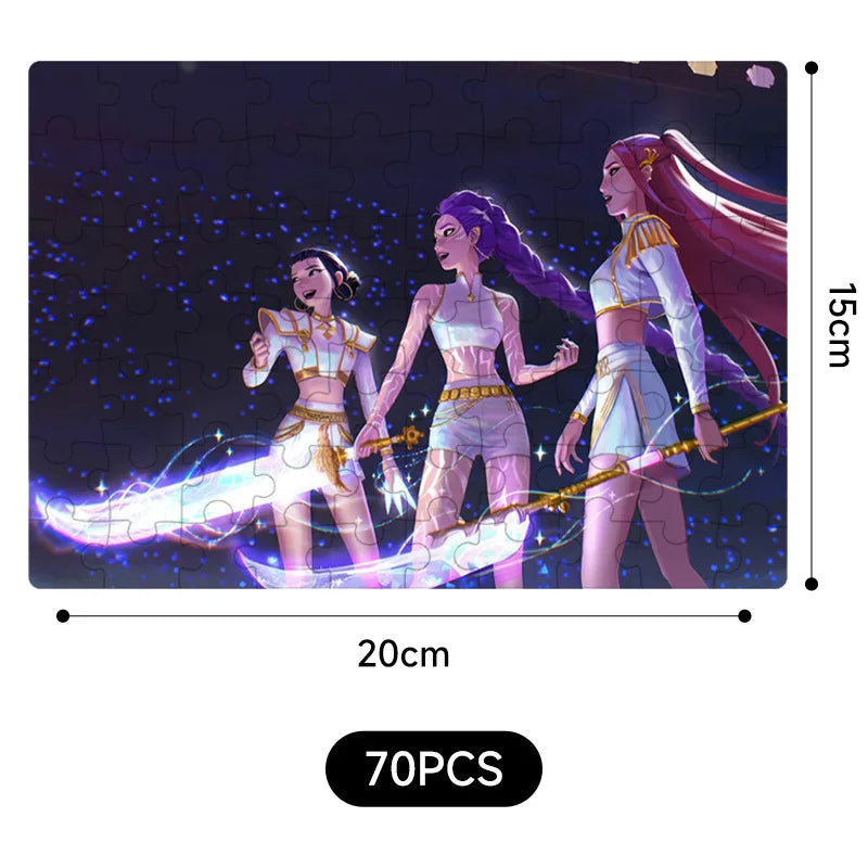 🧩 Puzzle K-Pop Demon Hunters – 14 Styles Rumi / Mira / Zoey • Figurine Puzzle Collectible