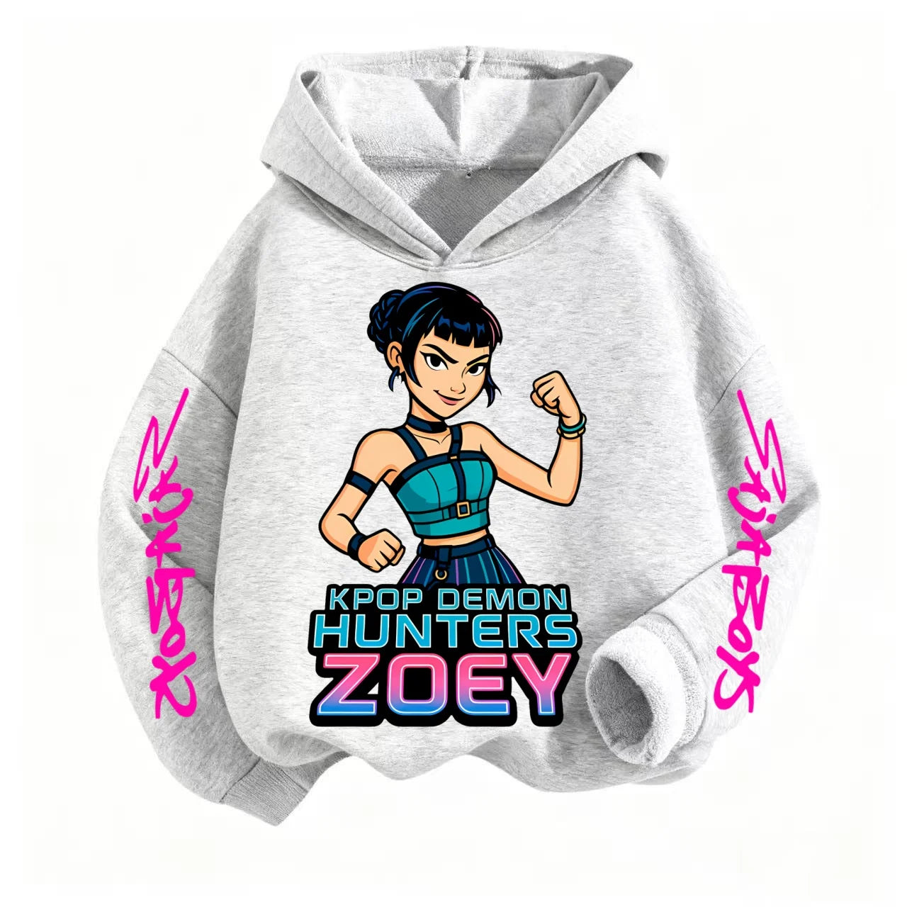Sweat à Capuche K-pop Demon Hunters Zoey— Cartoon Fashion Mixte Garçon/Fille