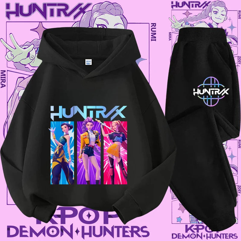 Ensemble K-Pop Demon Hunters Enfant – Hoodie + Pantalon 2 pièces pour filles et garçons