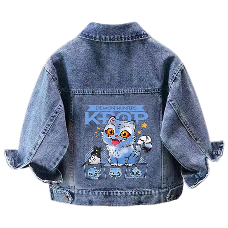KPop Demon Hunters – Veste en Jean Enfant Huntrix Saja – Style Cartoon