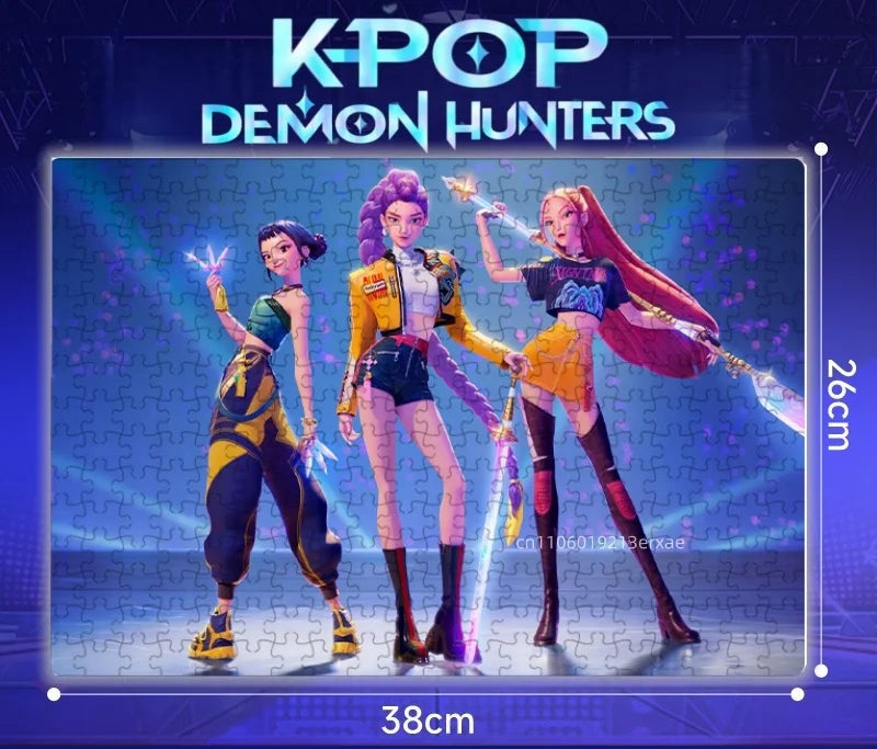 🧩 Puzzle K-Pop Demon Hunters – 14 Styles Rumi / Mira / Zoey • Figurine Puzzle Collectible