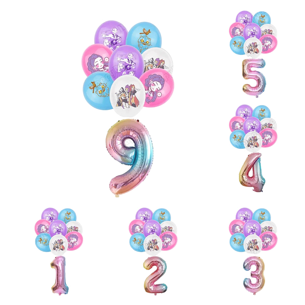 🎈 Set de Ballons K-Pop Demon Hunters – Décoration Anniversaire Fille (9 pièces)