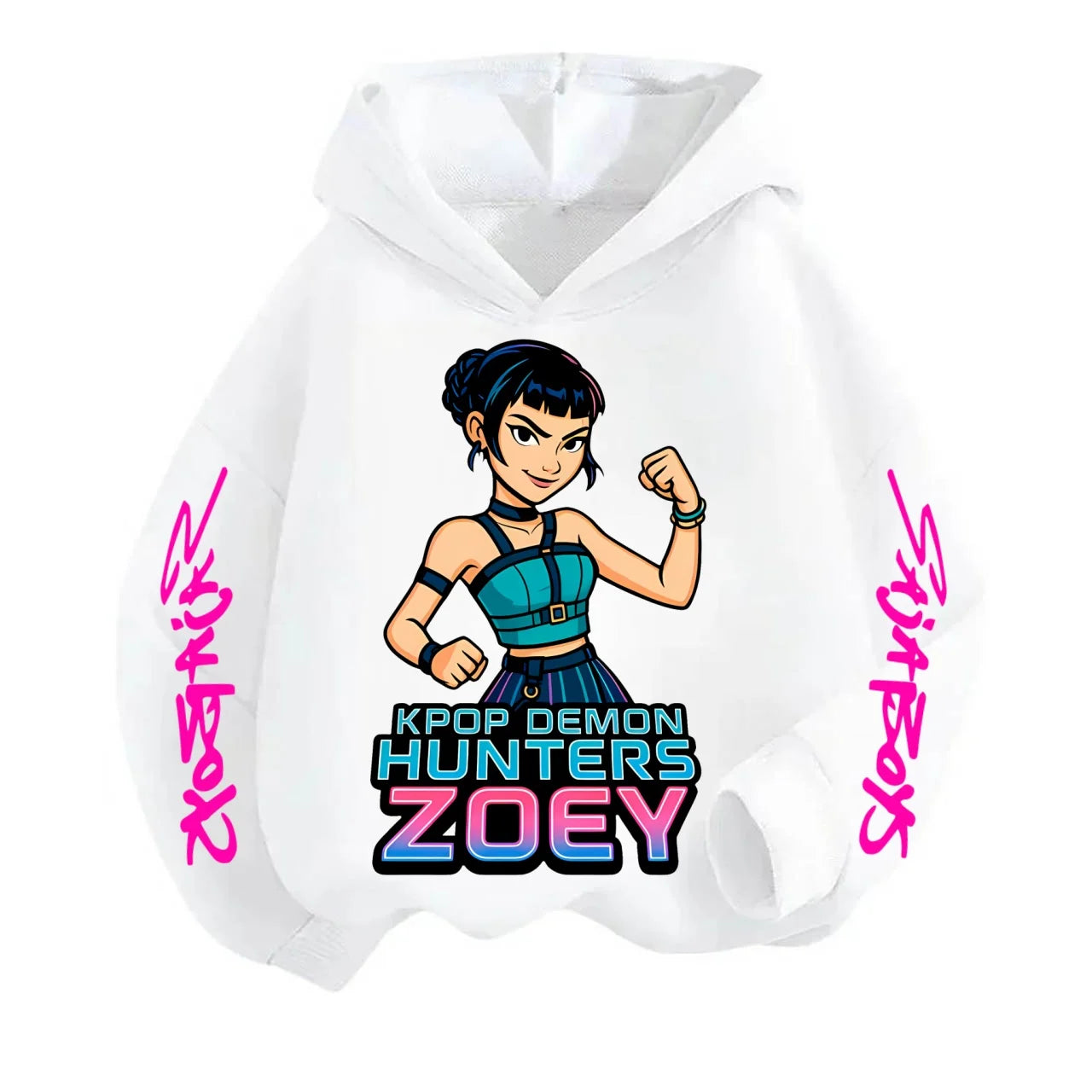 Sweat à Capuche K-pop Demon Hunters Zoey— Cartoon Fashion Mixte Garçon/Fille
