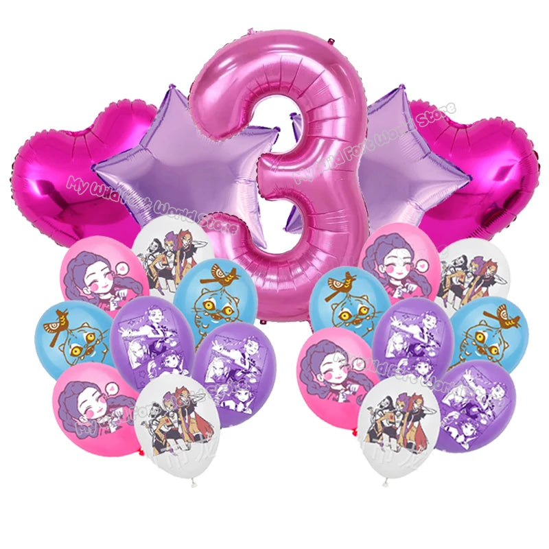 🎈 Set de Ballons Anniversaire Kpop Demon Hunters