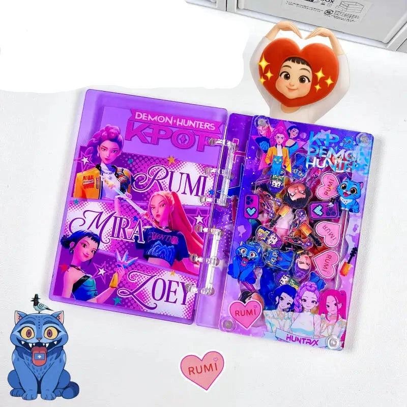📒 Carnet Acrylique Kpop Demon Hunters – HUNTRIX Edition 💖 | Notebook A7
