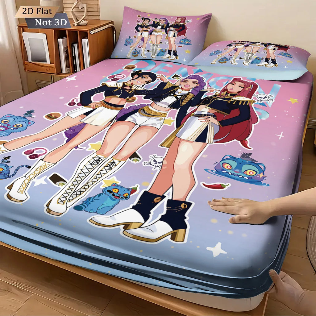 Parure de Lit K-Pop Demon Hunters – 3 Pièces