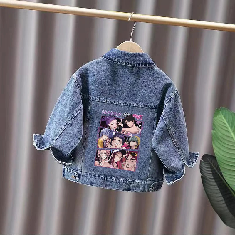 KPop Demon Hunters – Veste en Jean Enfant Huntrix Saja – Style Cartoon