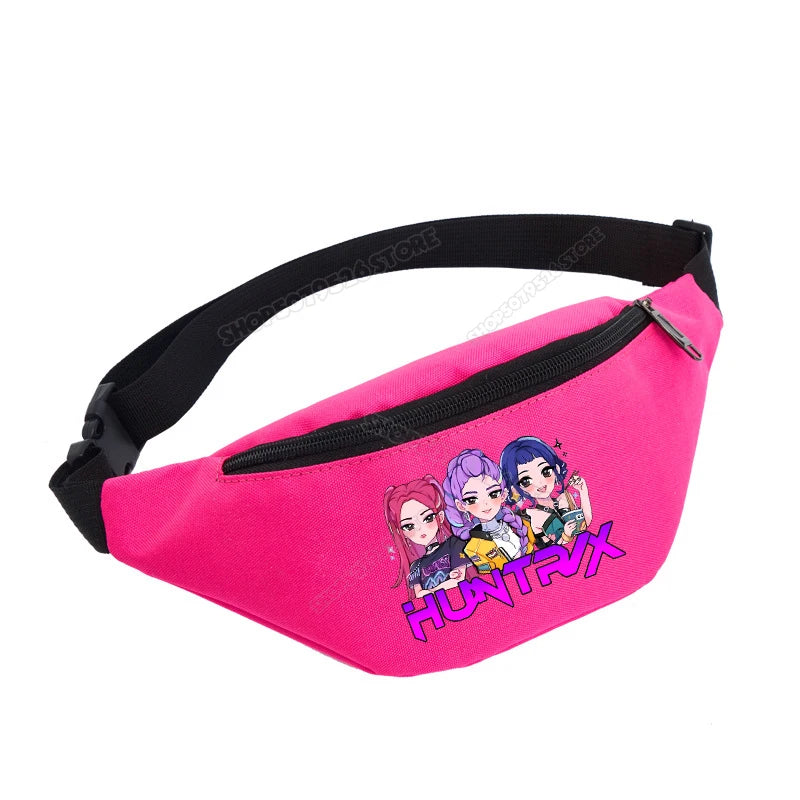 👜 KPop Demon Hunters Girl Waist Bag – Sac Banane Enfant Léger et Stylé Inspiré des Animés
