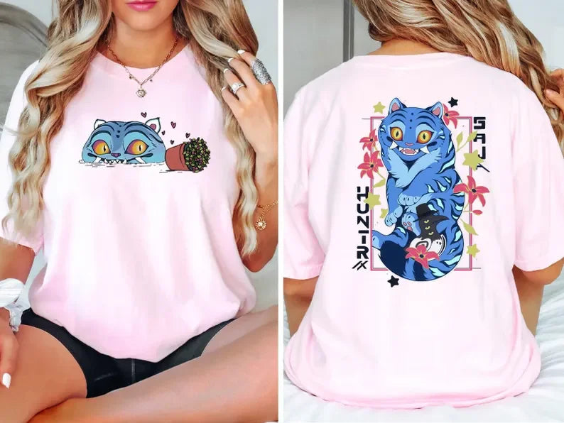 T-shirt K-Pop Demon Hunters – Modèle Tiger & Bird, Unisexe Fans Anime & Film.