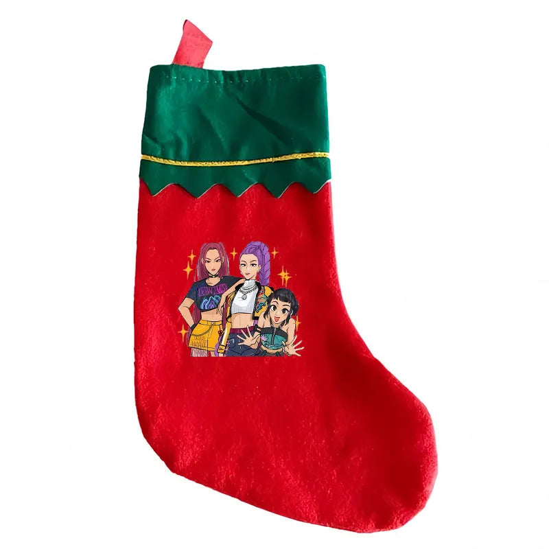 Chaussettes de Noël KPop Demon Hunters – Décorations festives pour cheminée et sapin | Cadeaux de fans K-Pop