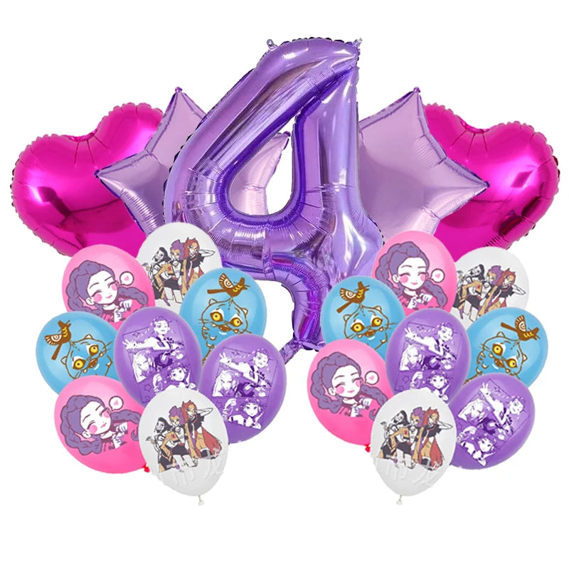 🎈 Set de Ballons Anniversaire Kpop Demon Hunters