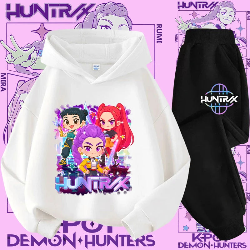 Ensemble K-Pop Demon Hunters Enfant – Hoodie + Pantalon 2 pièces pour filles et garçons