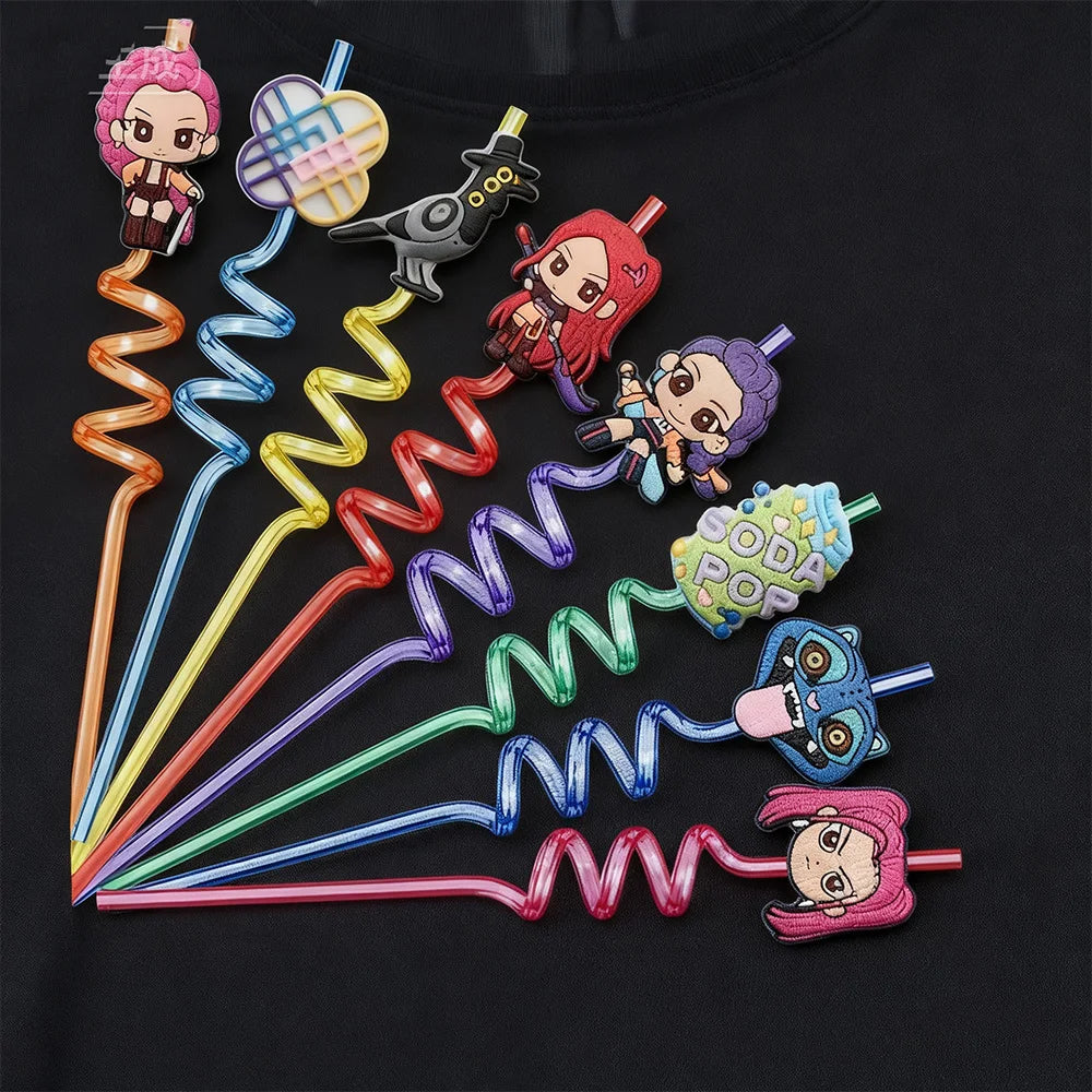 KPop Demon Hunters – Pailles Réutilisables Anniversaire – Rumi, Mira & Zoey